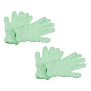 Dusting Cleaning Gloves Microfiber Mittens for Windows, Mint Green 2 Pairs